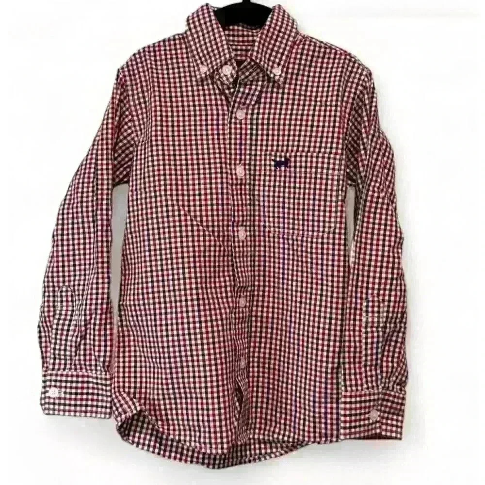 Jack Thomas Boys Plaid Long Sleeve Button-Up Shirt Size 4 Casual